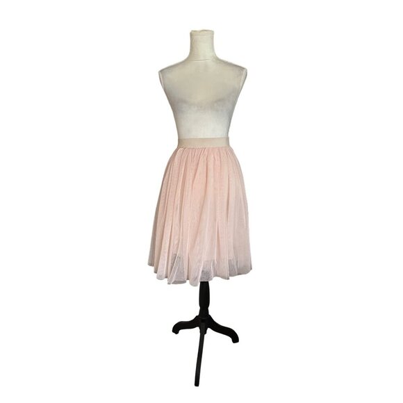 Boohoo Peach Tulle Skirt Sz 4 Fairy Elastic Waistband Mesh Overlay HasFlaw - Picture 1 of 12